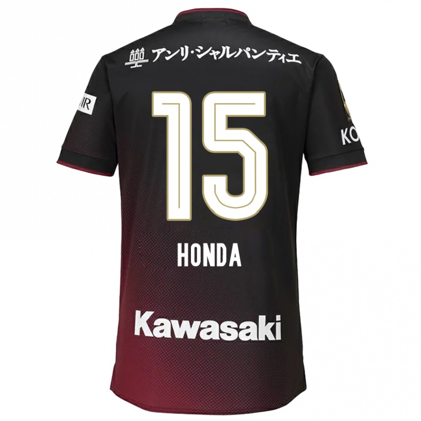 Hombre Fútbol Camiseta Yuki Honda #15 Negro Rojo 1ª Equipación 2024/25 Perú