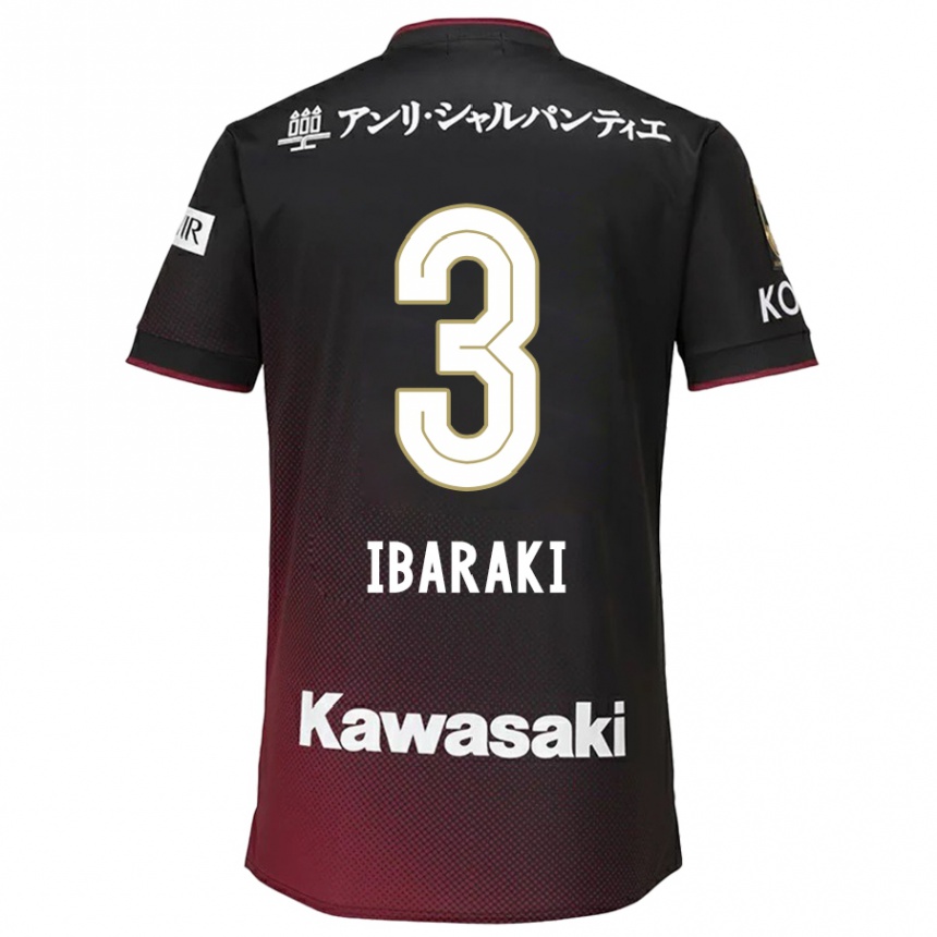 Hombre Fútbol Camiseta Riku Ibaraki #3 Negro Rojo 1ª Equipación 2024/25 Perú