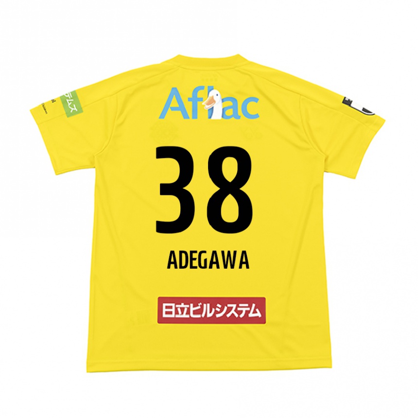 Hombre Fútbol Camiseta Koa Adegawa #38 Amarillo Negro 1ª Equipación 2024/25 Perú