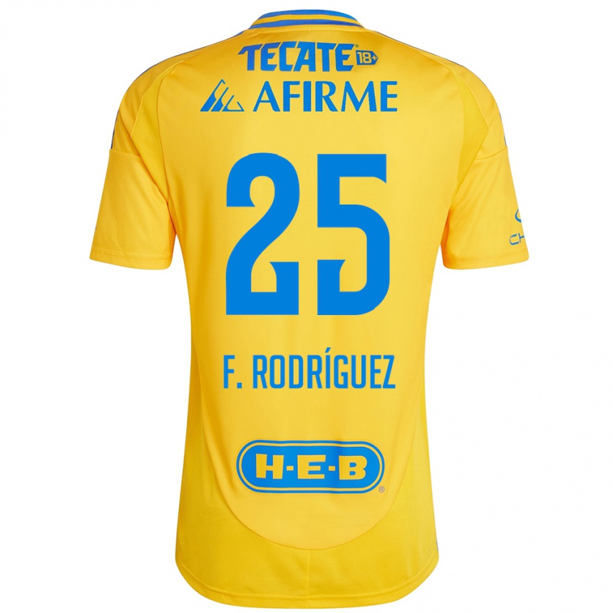 Hombre Fútbol Camiseta Felipe Rodríguez #25 Oro Amarillo 1ª Equipación 2024/25 Perú