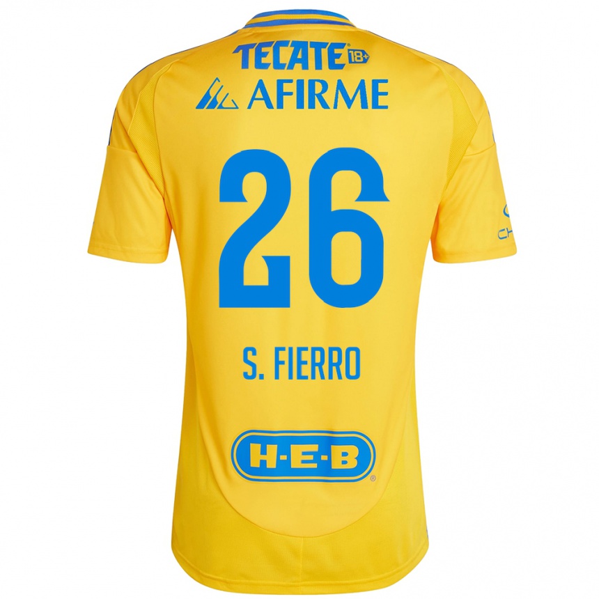 Hombre Fútbol Camiseta Sebastián Fierro #26 Oro Amarillo 1ª Equipación 2024/25 Perú