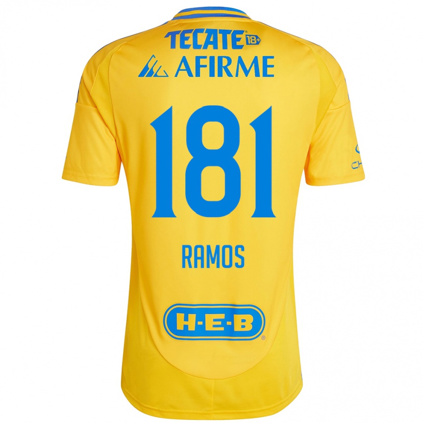 Hombre Fútbol Camiseta Anthony Ramos #181 Oro Amarillo 1ª Equipación 2024/25 Perú