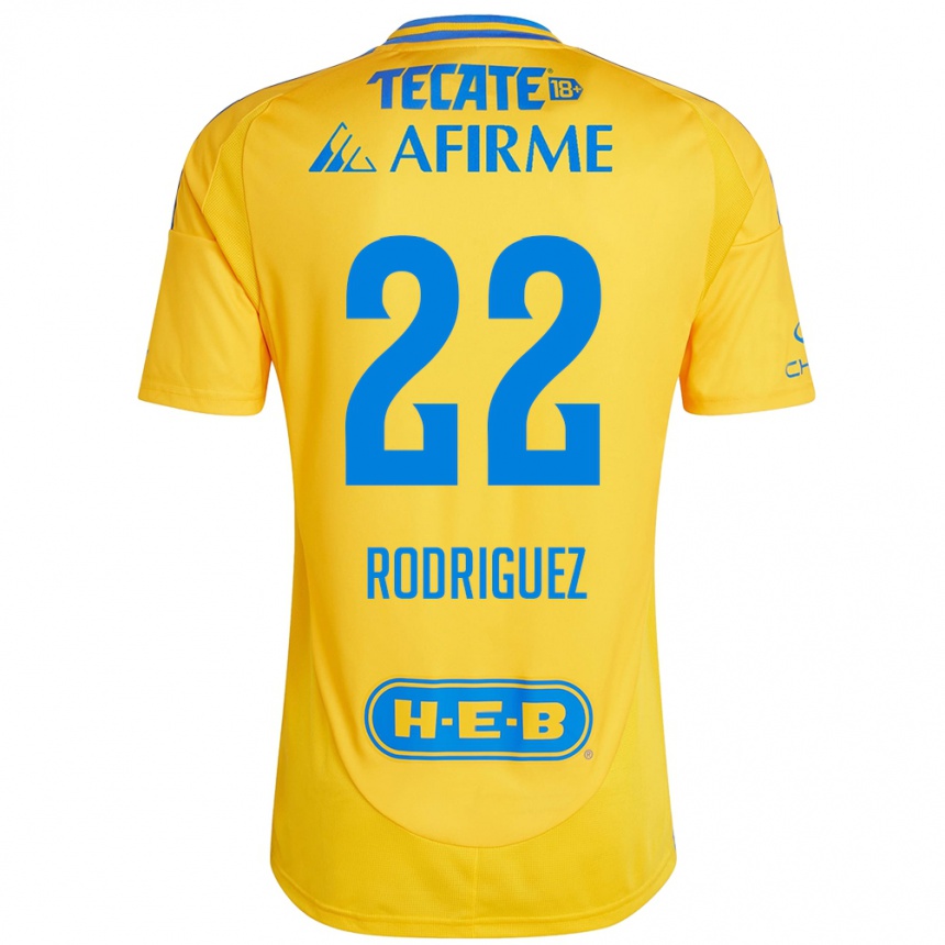 Hombre Fútbol Camiseta Anika Rodriguez #22 Oro Amarillo 1ª Equipación 2024/25 Perú