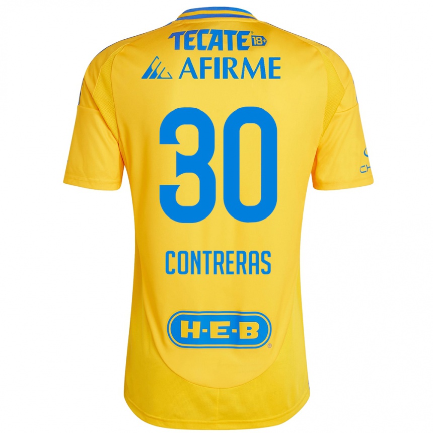 Hombre Fútbol Camiseta Lizeth Contreras #30 Oro Amarillo 1ª Equipación 2024/25 Perú