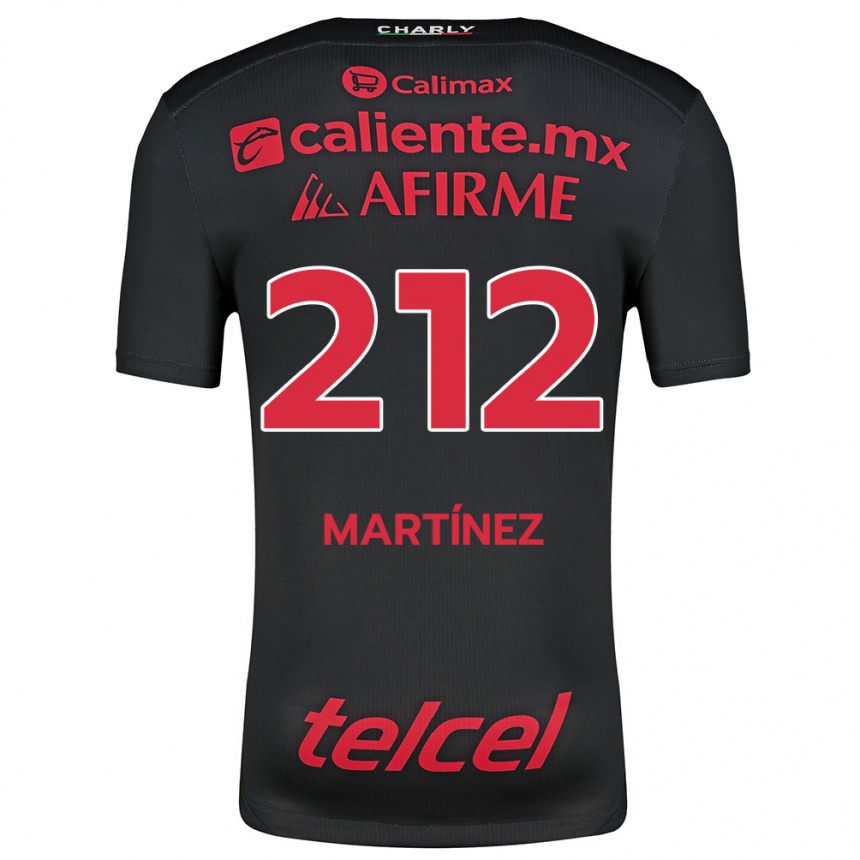 Hombre Fútbol Camiseta Juan Martínez #212 Negro Rojo 1ª Equipación 2024/25 Perú