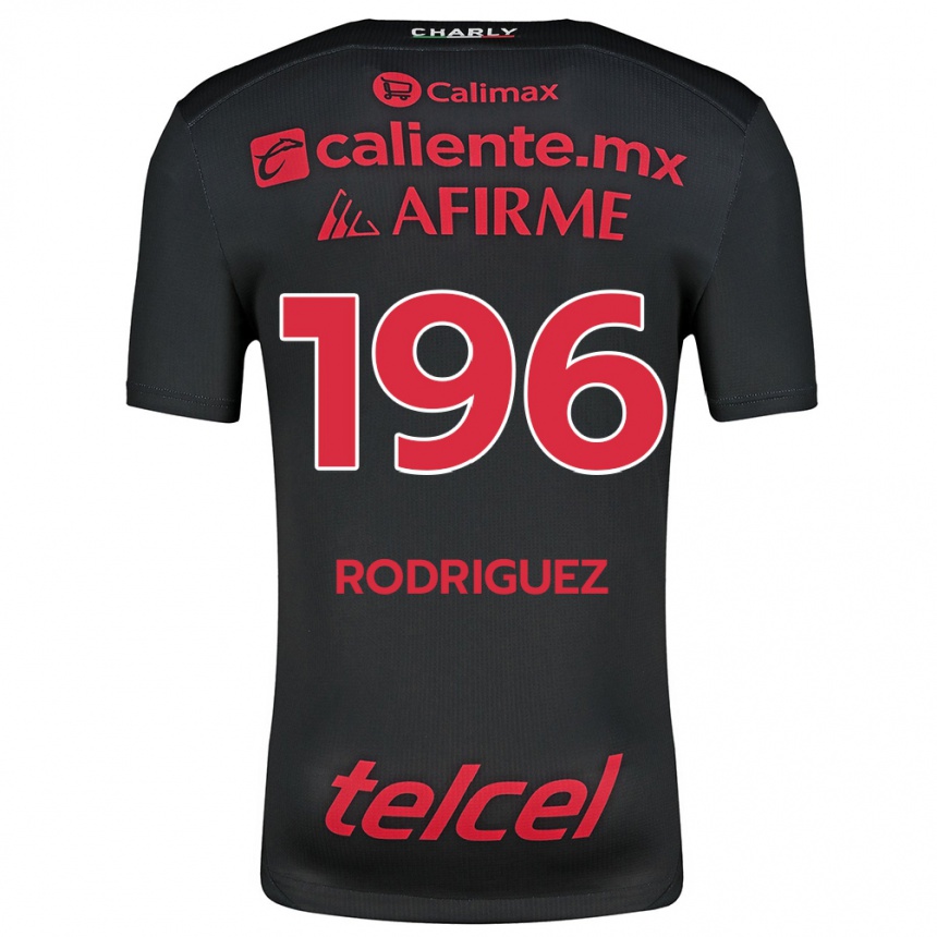 Hombre Fútbol Camiseta Prince Rodríguez #196 Negro Rojo 1ª Equipación 2024/25 Perú