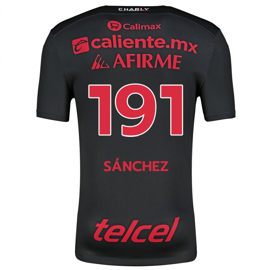 Hombre Fútbol Camiseta Diego Sánchez #191 Negro Rojo 1ª Equipación 2024/25 Perú