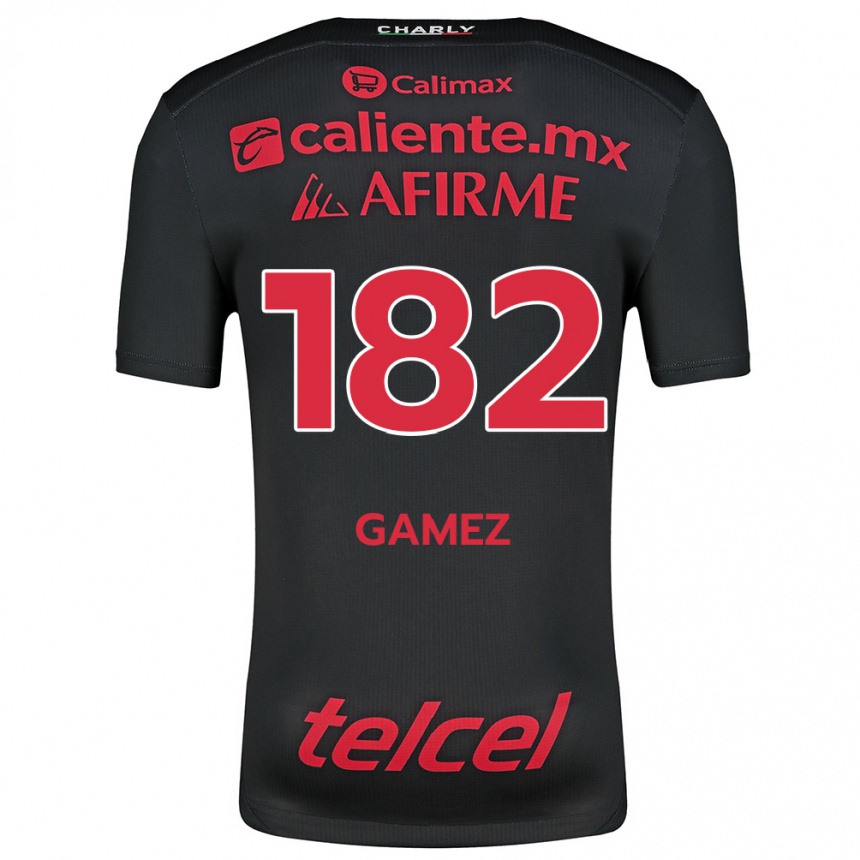 Hombre Fútbol Camiseta Mark Gamez #182 Negro Rojo 1ª Equipación 2024/25 Perú