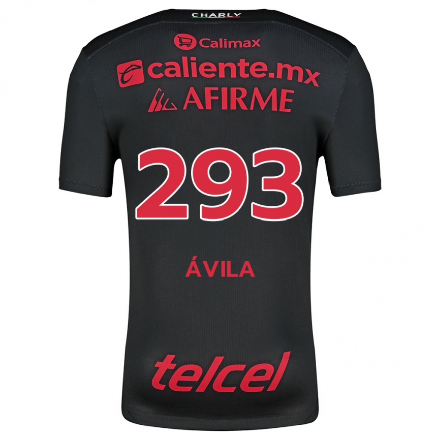 Hombre Fútbol Camiseta Daniel Ávila #293 Negro Rojo 1ª Equipación 2024/25 Perú