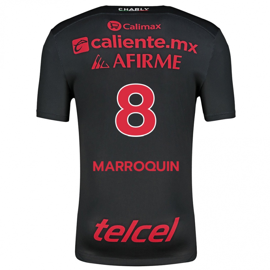 Hombre Fútbol Camiseta Ammanda Marroquin #8 Negro Rojo 1ª Equipación 2024/25 Perú