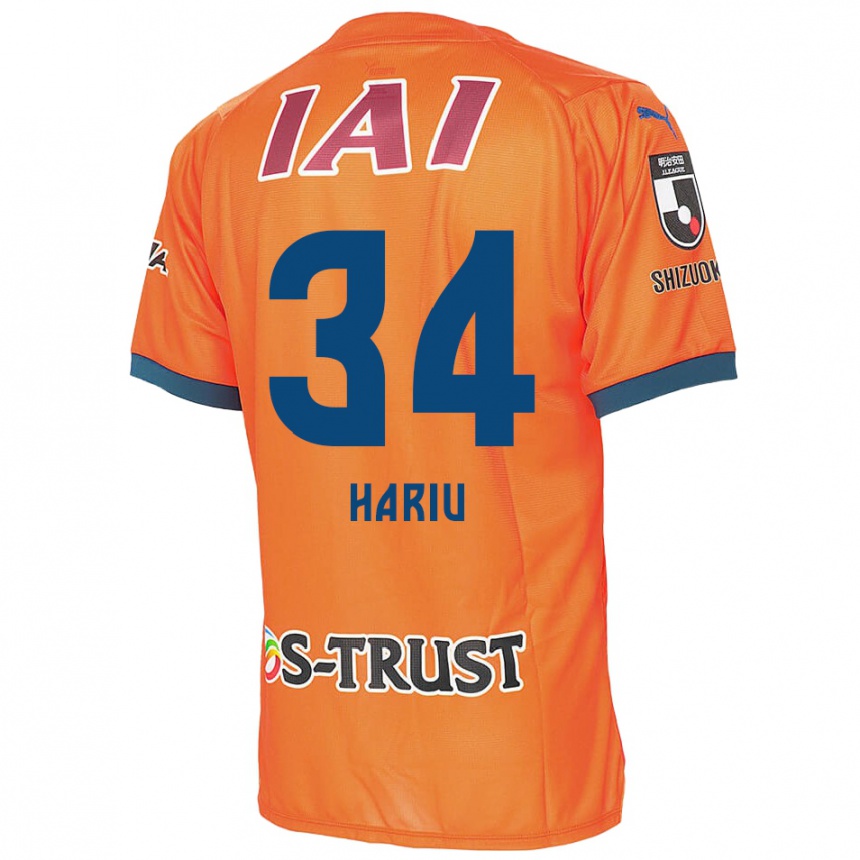 Hombre Fútbol Camiseta Ryota Hariu #34 Naranja Azul 1ª Equipación 2024/25 Perú