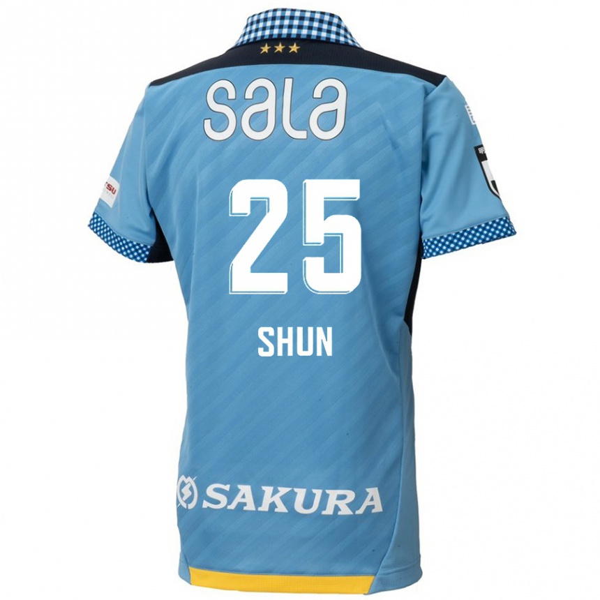 Hombre Fútbol Camiseta Shun Nakamura #25 Azul Negro 1ª Equipación 2024/25 Perú