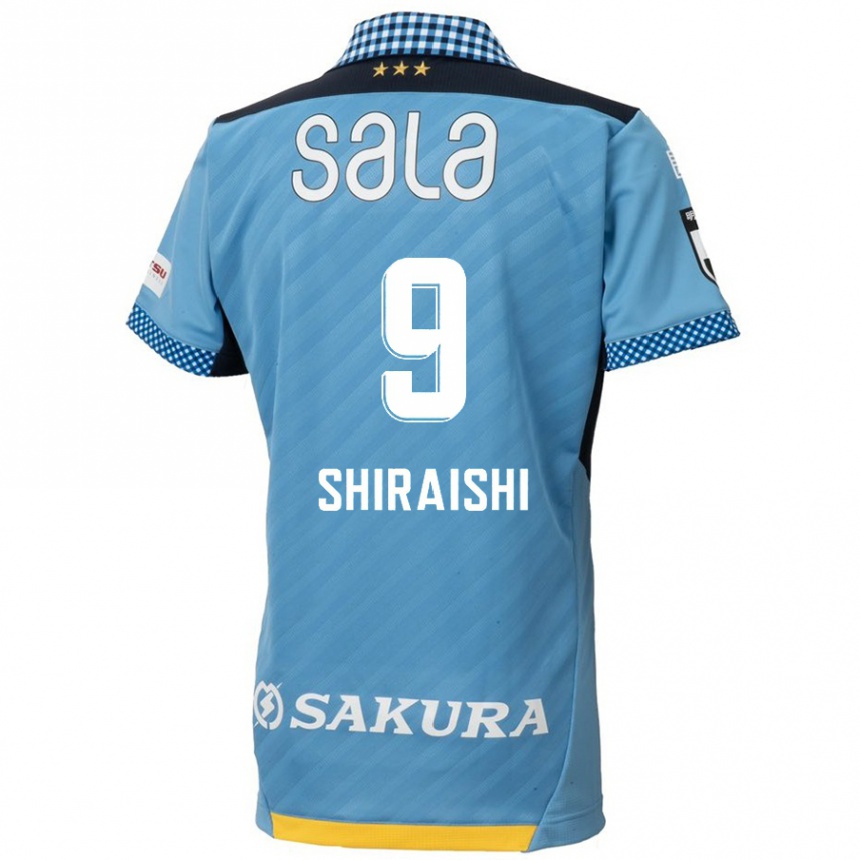 Hombre Fútbol Camiseta Eriya Shiraishi #9 Azul Negro 1ª Equipación 2024/25 Perú