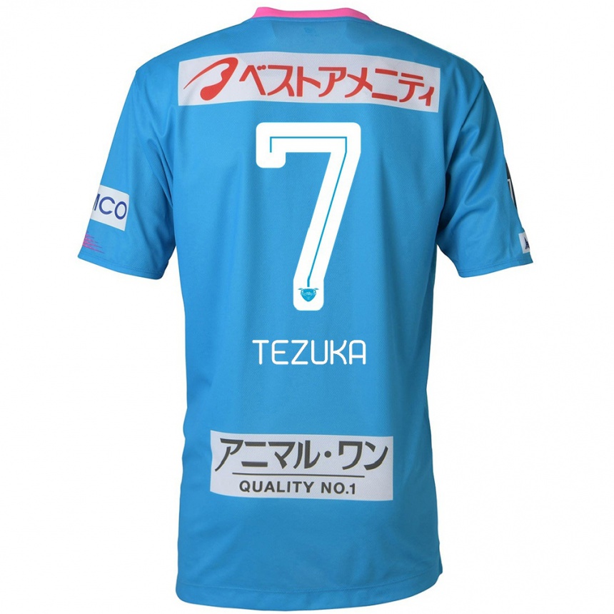 Hombre Fútbol Camiseta Kohei Tezuka #7 Azul Rosado 1ª Equipación 2024/25 Perú