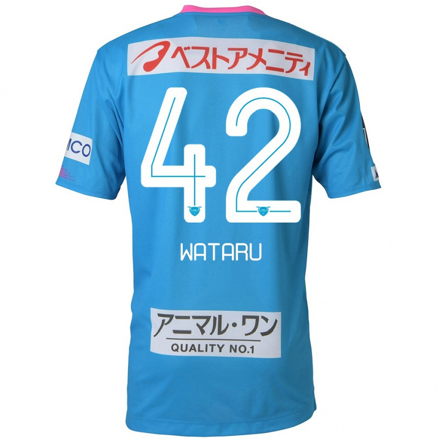 Hombre Fútbol Camiseta Wataru Harada #42 Azul Rosado 1ª Equipación 2024/25 Perú