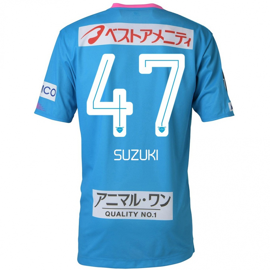 Hombre Fútbol Camiseta Daichi Suzuki #47 Azul Rosado 1ª Equipación 2024/25 Perú