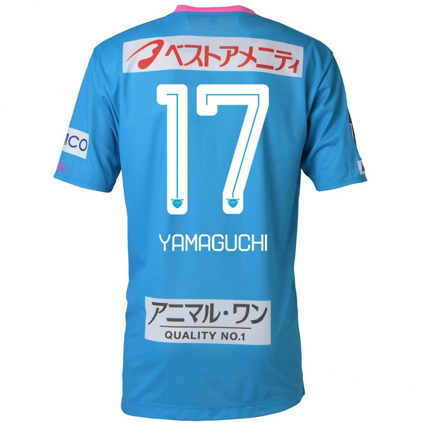 Hombre Fútbol Camiseta Hikaru Yamaguchi #17 Azul Rosado 1ª Equipación 2024/25 Perú