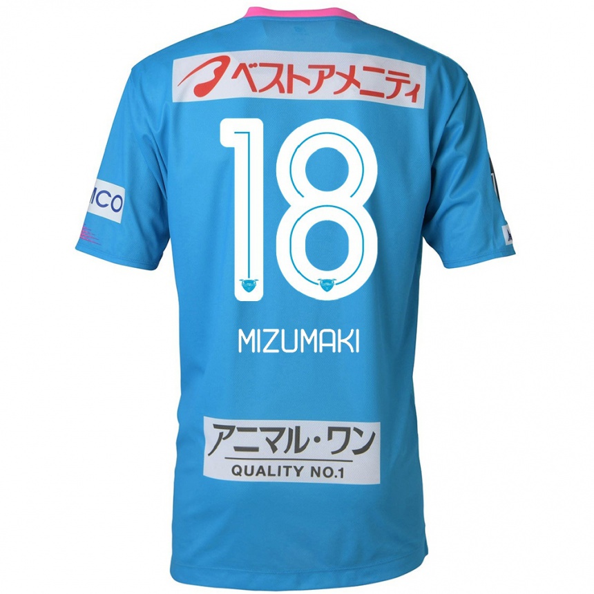 Hombre Fútbol Camiseta Tokito Mizumaki #18 Azul Rosado 1ª Equipación 2024/25 Perú