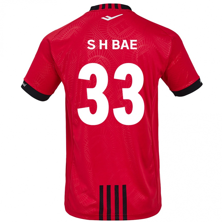 Hombre Fútbol Camiseta Hyun-Seo Bae #33 Negro Rojo 1ª Equipación 2024/25 Perú