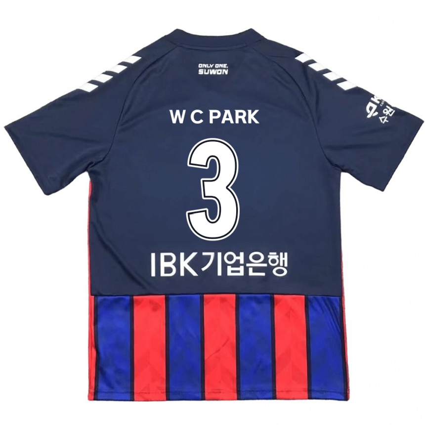 Hombre Fútbol Camiseta Cheol-Woo Park #3 Azul Rojo 1ª Equipación 2024/25 Perú