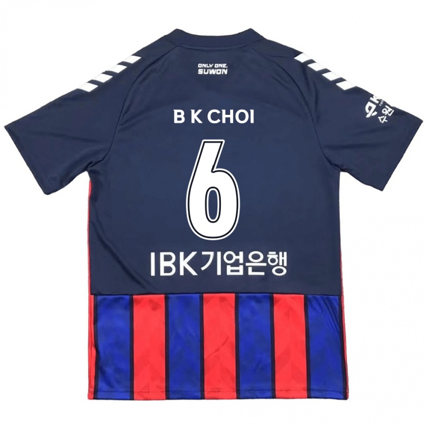 Hombre Fútbol Camiseta Kyu-Baek Choi #6 Azul Rojo 1ª Equipación 2024/25 Perú