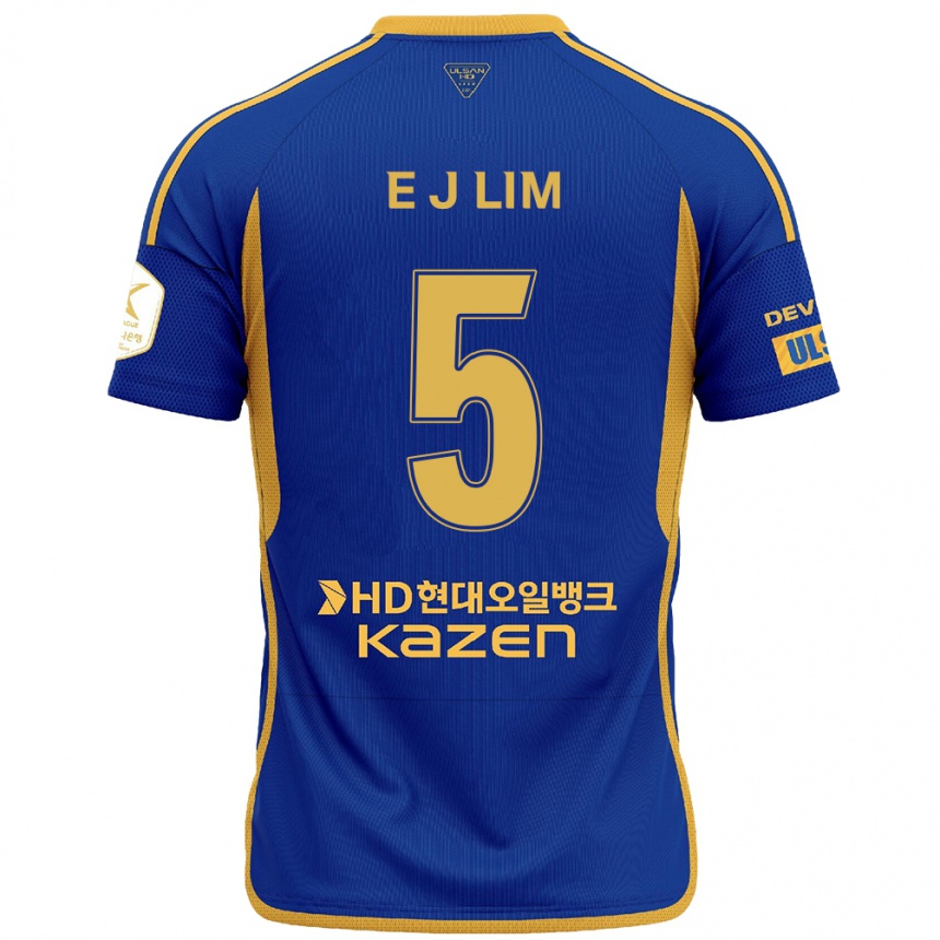 Hombre Fútbol Camiseta Jong-Eun Lim #5 Azul Amarillo 1ª Equipación 2024/25 Perú