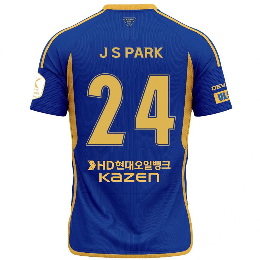 Hombre Fútbol Camiseta Sang-Jun Park #24 Azul Amarillo 1ª Equipación 2024/25 Perú