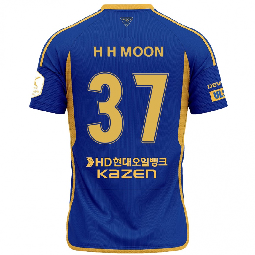 Hombre Fútbol Camiseta Hyeon-Ho Moon #37 Azul Amarillo 1ª Equipación 2024/25 Perú