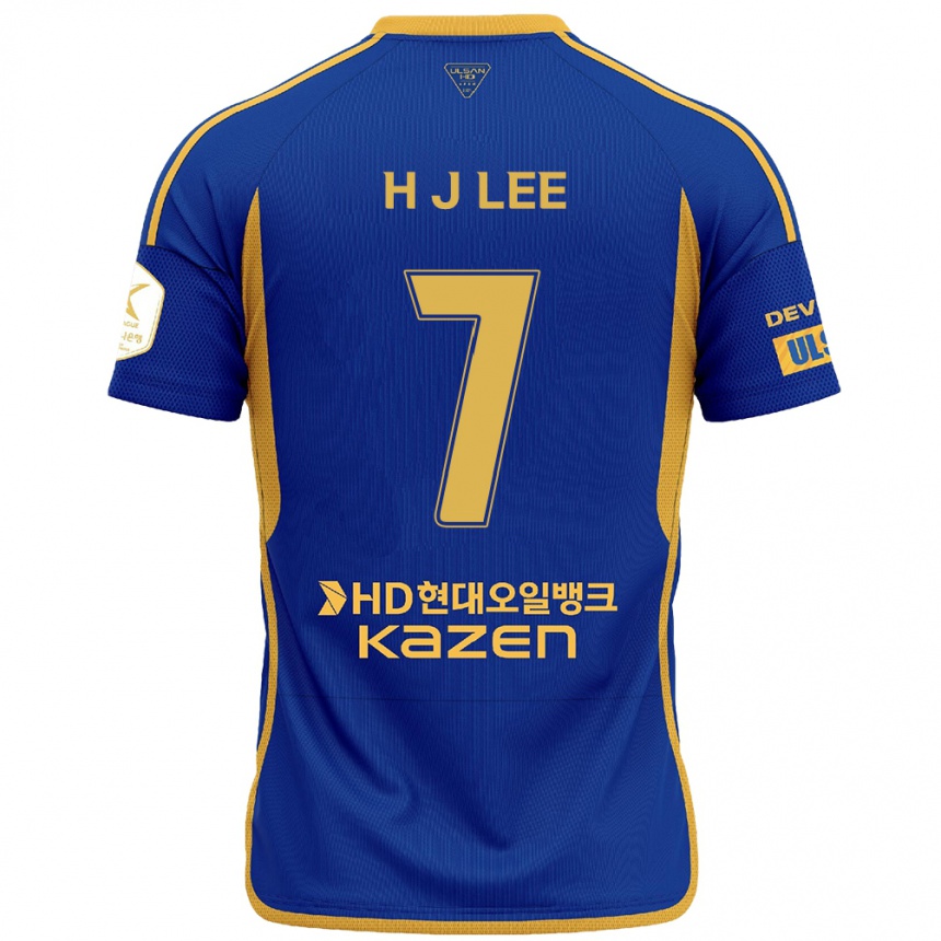 Hombre Fútbol Camiseta Jae-Hun Lee #7 Azul Amarillo 1ª Equipación 2024/25 Perú