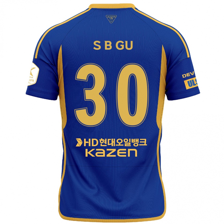 Hombre Fútbol Camiseta Bon-Seo Gu #30 Azul Amarillo 1ª Equipación 2024/25 Perú