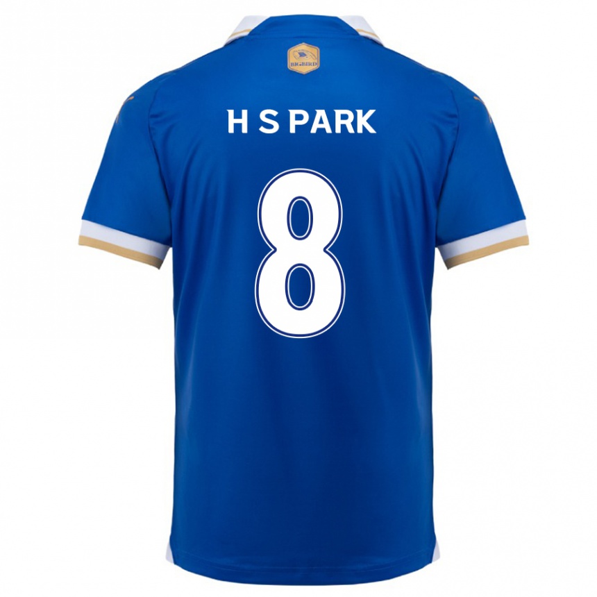 Hombre Fútbol Camiseta Sang-Hyeok Park #8 Azul Blanco 1ª Equipación 2024/25 Perú