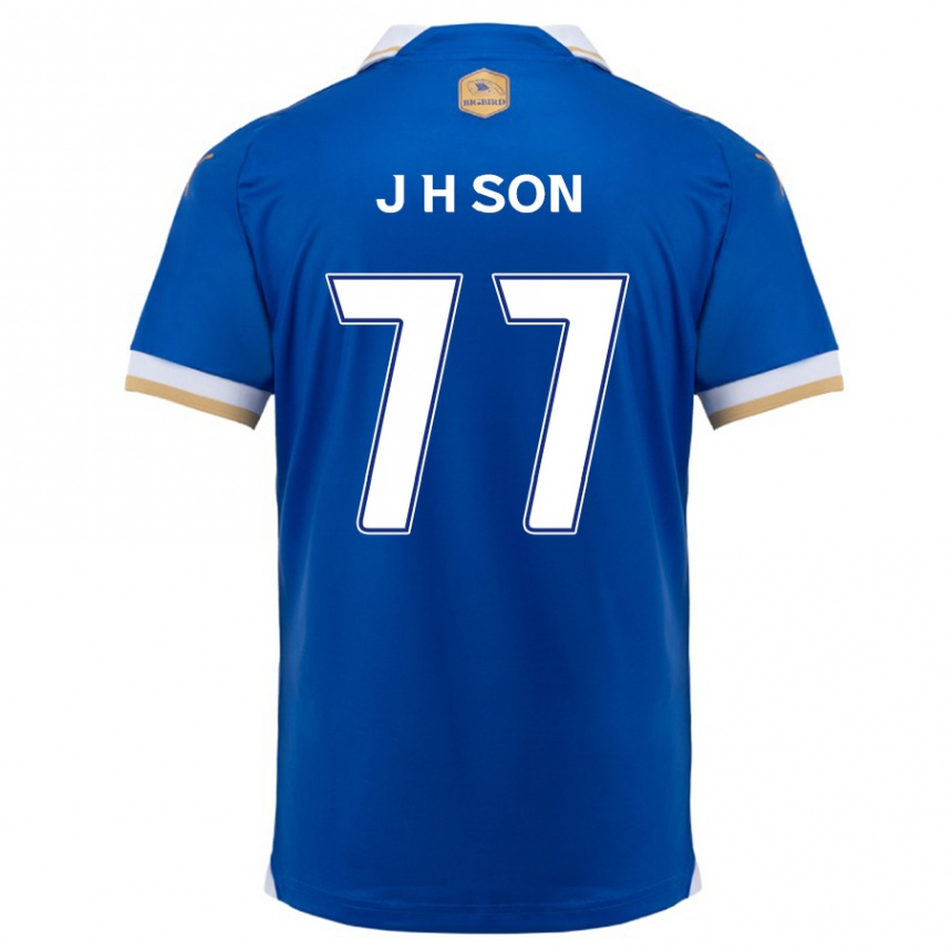 Hombre Fútbol Camiseta Ho-Jun Son #77 Azul Blanco 1ª Equipación 2024/25 Perú