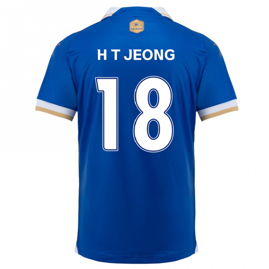 Hombre Fútbol Camiseta Tae-Hwan Jeong #18 Azul Blanco 1ª Equipación 2024/25 Perú