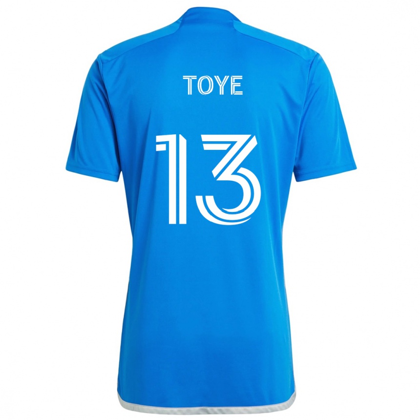 Hombre Fútbol Camiseta Mason Toye #13 Azul Blanco 1ª Equipación 2024/25 Perú