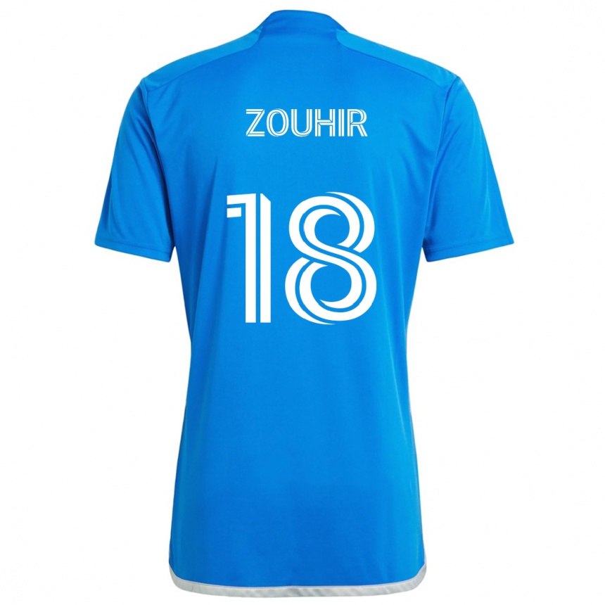 Hombre Fútbol Camiseta Rida Zouhir #18 Azul Blanco 1ª Equipación 2024/25 Perú