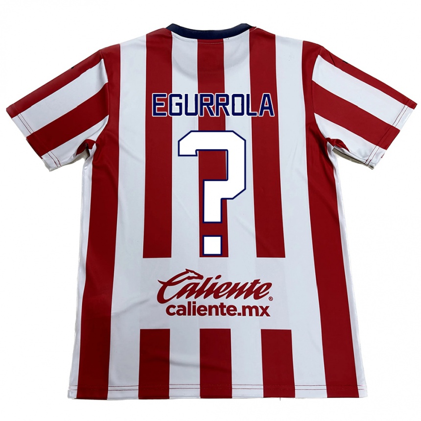 Hombre Fútbol Camiseta Luis Egurrola #0 Rojo Blanco 1ª Equipación 2024/25 Perú