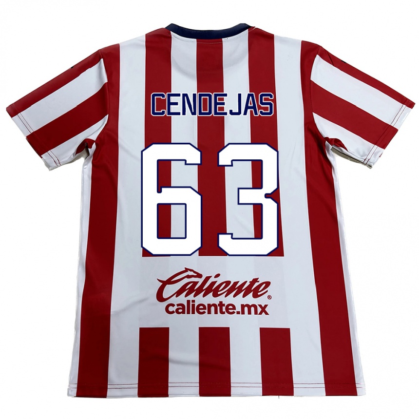 Hombre Fútbol Camiseta Matías Cendejas #63 Rojo Blanco 1ª Equipación 2024/25 Perú