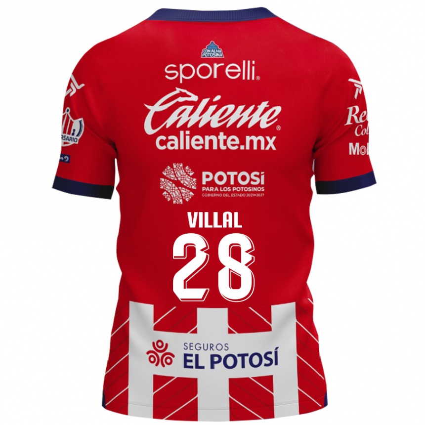 Hombre Fútbol Camiseta Jonantán Villal #28 Rojo Blanco 1ª Equipación 2024/25 Perú