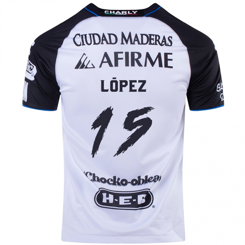 Hombre Fútbol Camiseta Víctor López #15 Azul Negro 1ª Equipación 2024/25 Perú