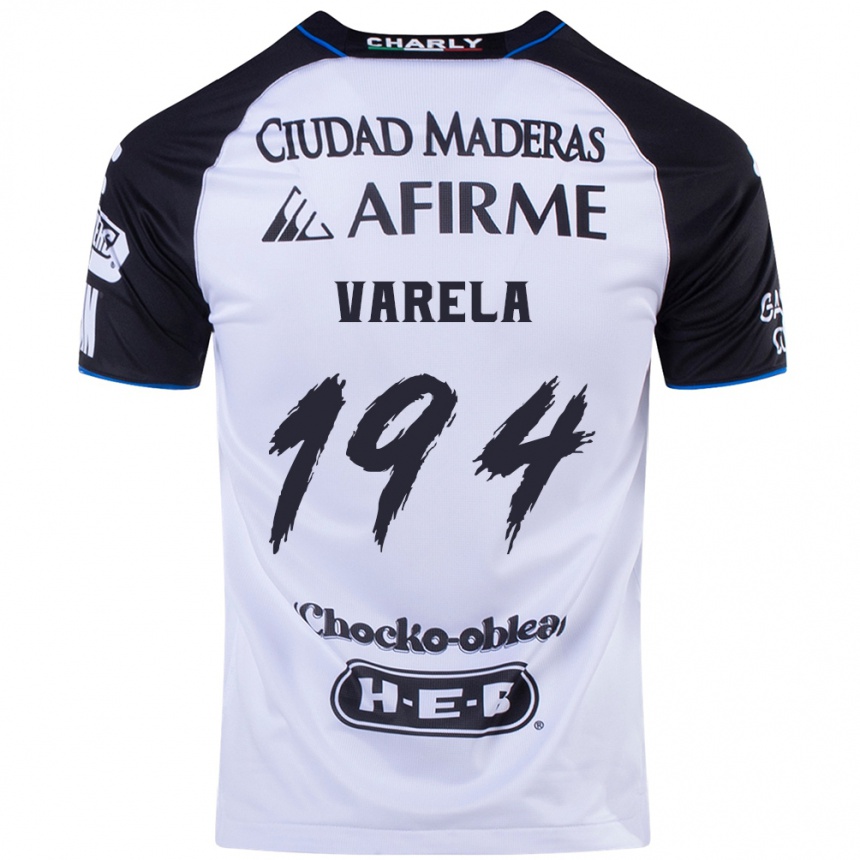 Hombre Fútbol Camiseta José Varela #194 Azul Negro 1ª Equipación 2024/25 Perú