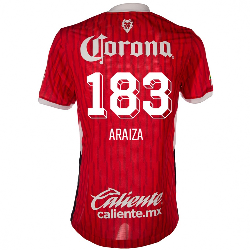 Hombre Fútbol Camiseta Daniel Araiza #183 Rojo Blanco 1ª Equipación 2024/25 Perú