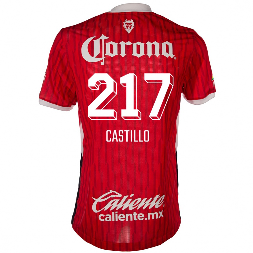 Hombre Fútbol Camiseta Klever Castillo #217 Rojo Blanco 1ª Equipación 2024/25 Perú