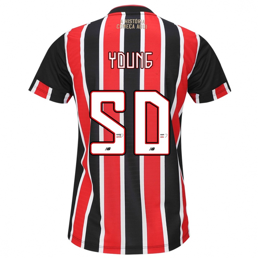 Hombre Fútbol Camiseta Young #50 Negro Rojo Blanco 2ª Equipación 2024/25 Perú