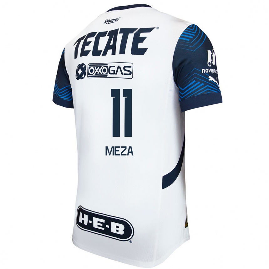 Hombre Fútbol Camiseta Maximiliano Meza #11 Blanco Azul 2ª Equipación 2024/25 Perú