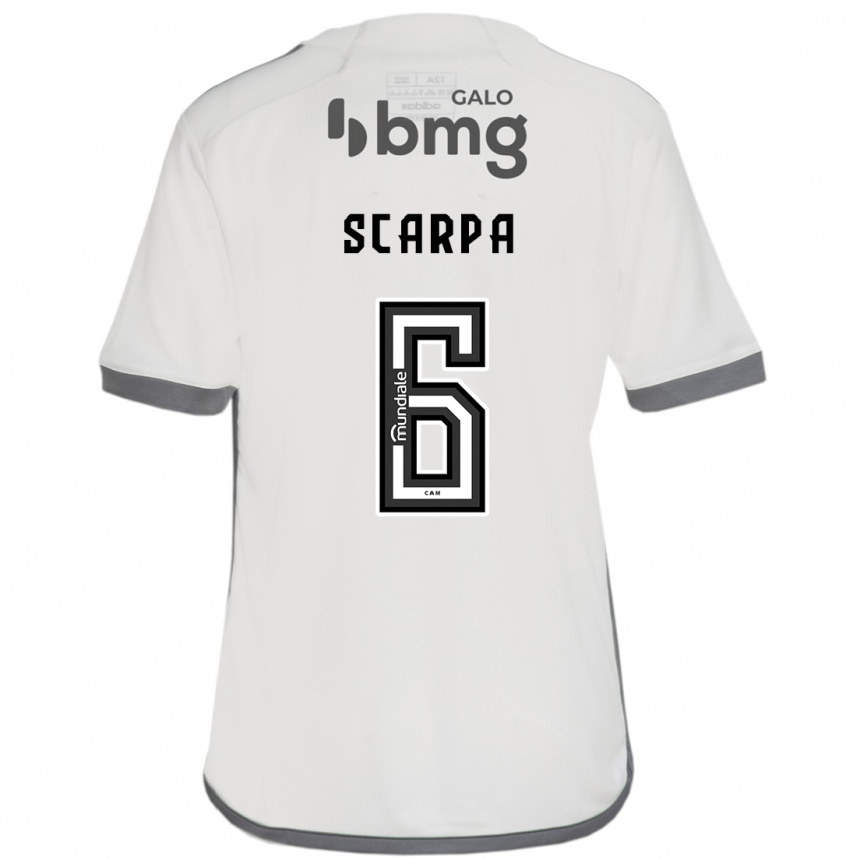 Hombre Fútbol Camiseta Gustavo Scarpa #6 Blanquecino 2ª Equipación 2024/25 Perú