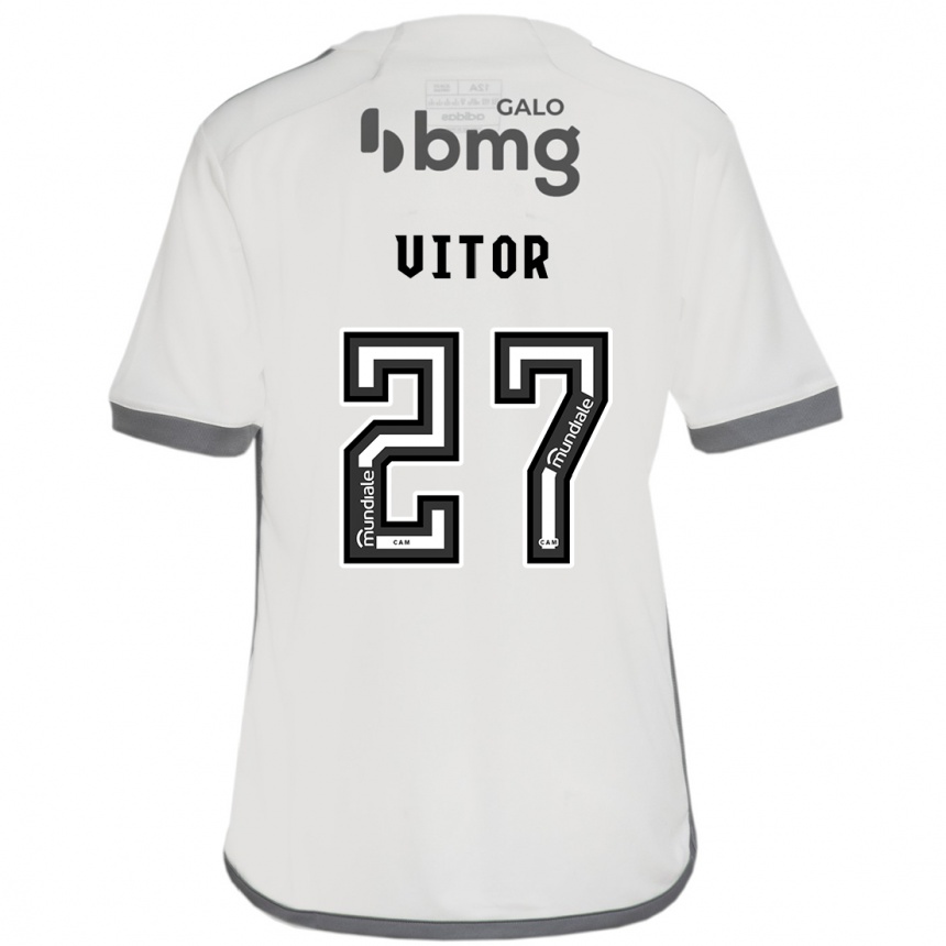 Hombre Fútbol Camiseta Paulo Vitor #27 Blanquecino 2ª Equipación 2024/25 Perú