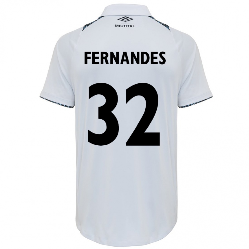 Hombre Fútbol Camiseta Nathan Fernandes #32 Blanco Azul 2ª Equipación 2024/25 Perú