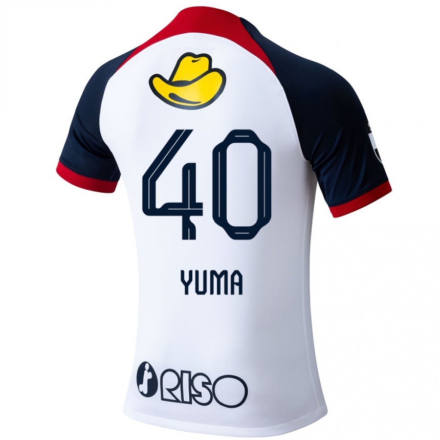 Hombre Fútbol Camiseta Yuma Suzuki #40 Blanco Azul Rojo 2ª Equipación 2024/25 Perú