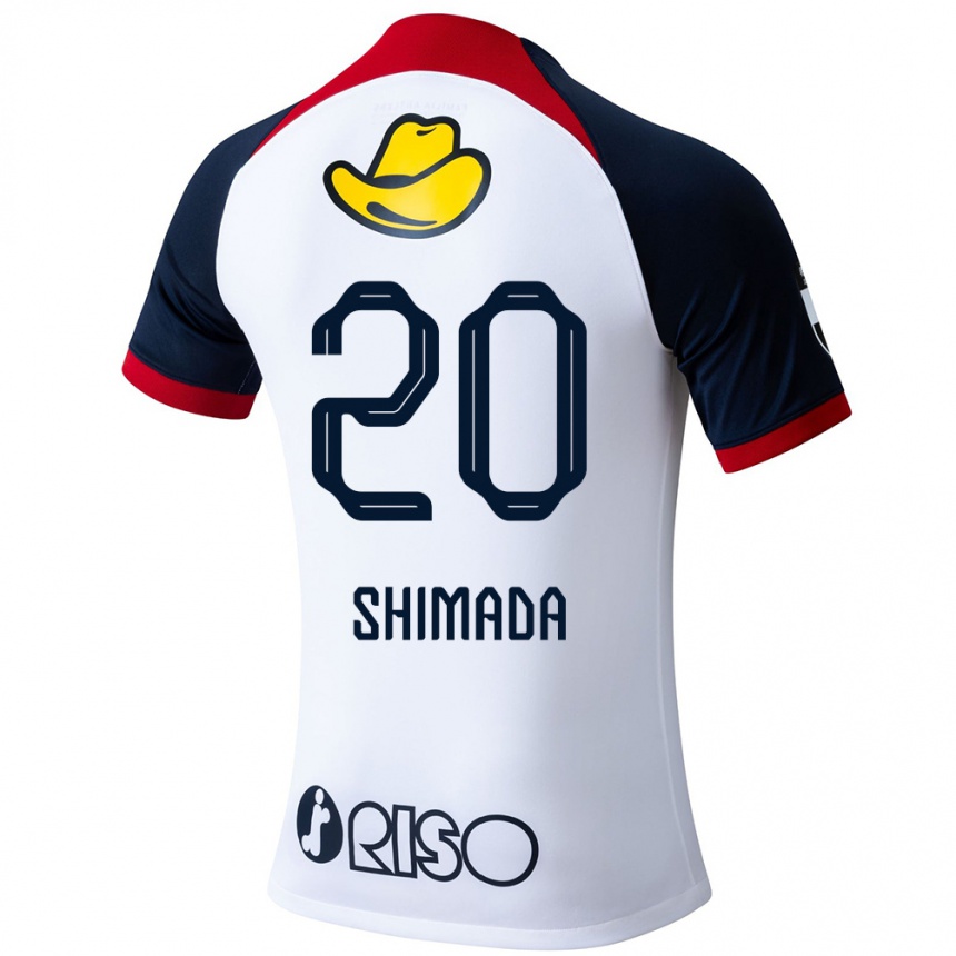 Hombre Fútbol Camiseta Victor Shimada #20 Blanco Azul Rojo 2ª Equipación 2024/25 Perú