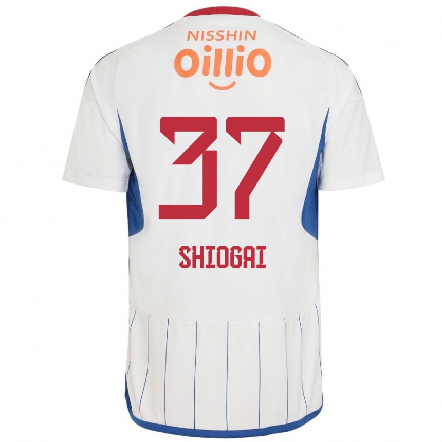 Hombre Fútbol Camiseta Kento Shiogai #37 Blanco Azul Rojo 2ª Equipación 2024/25 Perú